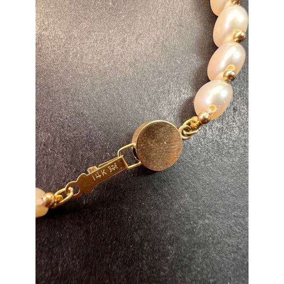 Vintage 14k gold freshwater pearl bracelet - Picture 13 of 14